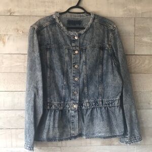 Acid washed denim peplum jacket
